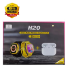 H20 Ultra Smart Watch 10 in 1 Set Limited Gold Edition With Free Airpods and Gold Steel Chain Strap