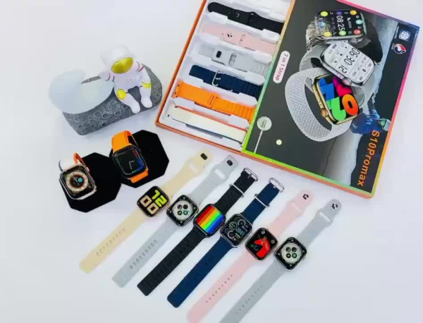 S10 Pro Max Smart Watch with 2" Full Touch HD Screen and Magnetic Wireless Charging 7 in 1 Straps
