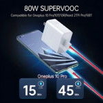 1 Plus 80W Power Adapter Suit with Warp Charge and SuperVOOC-Supported Type-C Cable