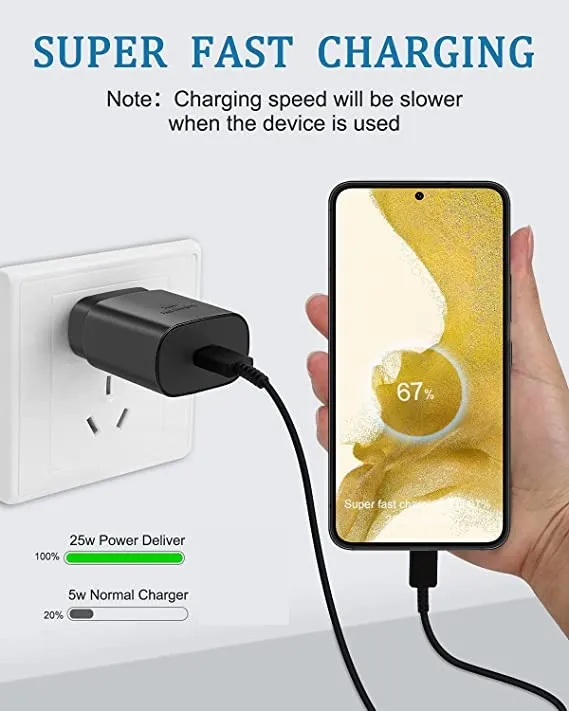 Samsung 25W Super Fast Charger Compatible All Samsung and Other Devices