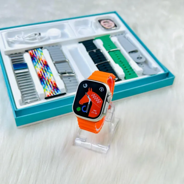 Y60 Ultra Smart Watch Smart with 7 in 1 Straps with Silicon Proctive Case and Steel Chain Strap