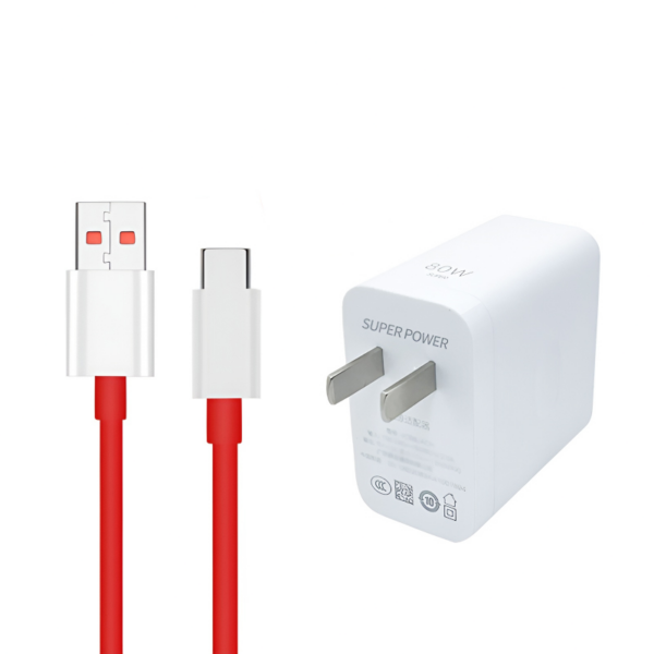 1 Plus 80W Power Adapter Suit with Warp Charge and SuperVOOC-Supported Type-C Cable