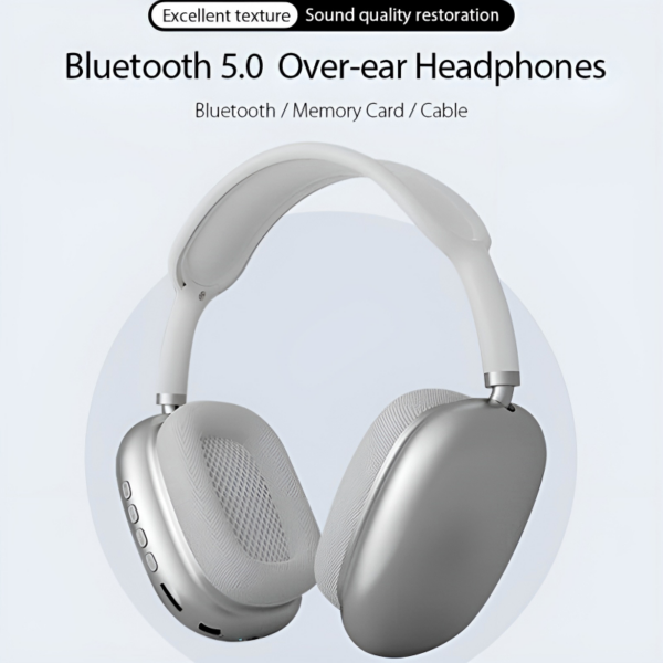 P9 Bluetooth Wireless Premium Headphones Bluetooth/Memory Card/Cable Supported Noise-Cancelling Stereo with Mic for Sports & Gaming