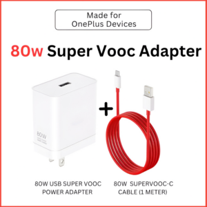 1 Plus 80W Power Adapter Suit with Warp Charge and SuperVOOC-Supported Type-C Cable