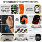 7-in-1 Ultra 2.01 Big Infinite Display Smart Watch with 7 Straps include Premium Steel Strap